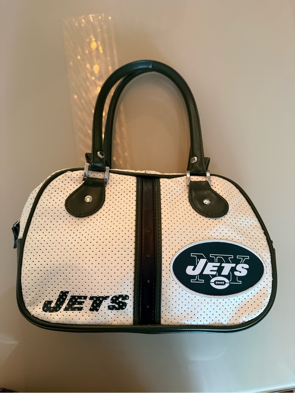 NFL New York Jets White & Green Dome Handbag